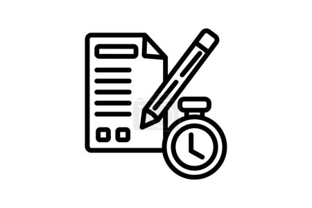 Illustration for Test Preparation icon, exam preparation, assessment preparation, study preparation, review line icon, editable vector icon, pixel perfect, illustrator ai file - Royalty Free Image