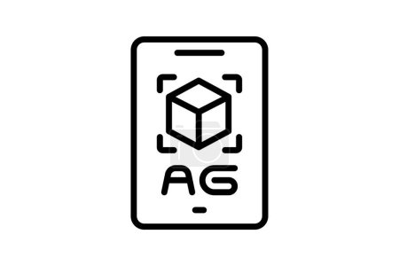 Illustration for Augmented Reality icon, ar, augmented reality education, augmented reality technology, augmented reality experiences line icon, editable vector icon, pixel perfect, illustrator ai file - Royalty Free Image