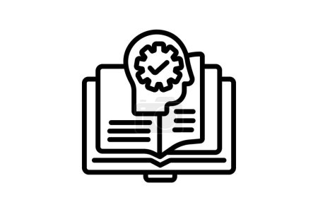 Illustration for Reading Skills icon, reading proficiency, reading development, reading comprehension, reading fluency line icon, editable vector icon, pixel perfect, illustrator ai file - Royalty Free Image