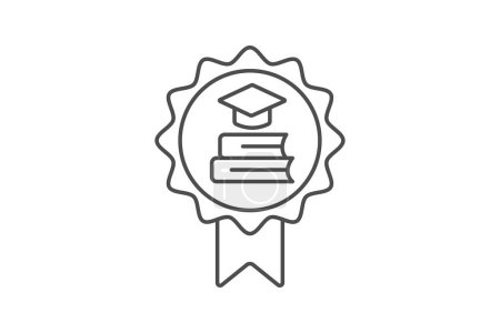 Education icon, learning, knowledge, schooling, academics thinline icon, editable vector icon, pixel perfect, illustrator ai file
