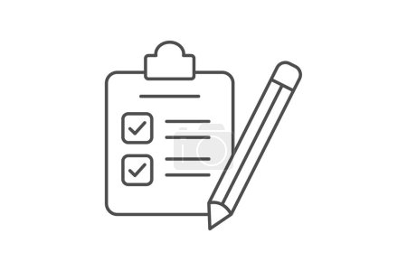 Exams icon, assessments, tests, evaluations, examinations thinline icon, editable vector icon, pixel perfect, illustrator ai file
