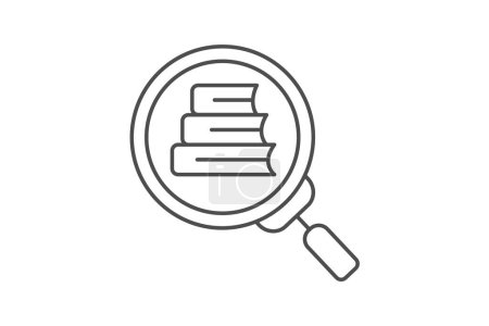 Academic Research icon, scholarly research, scientific research, research studies, research projects thinline icon, editable vector icon, pixel perfect, illustrator ai file