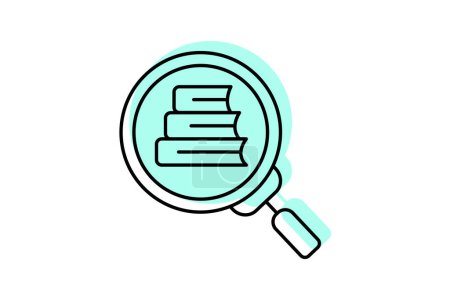Academic Research icon, scholarly research, scientific research, research studies, research projects color shadow thinline icon, editable vector icon, pixel perfect, illustrator ai file