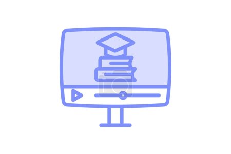 Illustration for Online Courses icon, virtual courses, web courses, internet courses, e-courses duotone line icon, editable vector icon, pixel perfect, illustrator ai file - Royalty Free Image