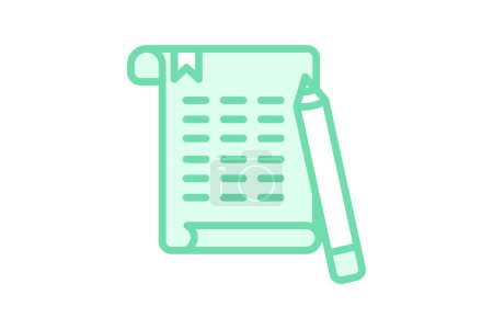 Homework icon, assignments, tasks, projects, exercises duotone line icon, editable vector icon, pixel perfect, illustrator ai file