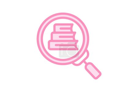 Illustration for Academic Research icon, scholarly research, scientific research, research studies, research projects duotone line icon, editable vector icon, pixel perfect, illustrator ai file - Royalty Free Image