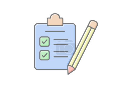 Exams icon, assessments, tests, evaluations, examinations lineal color icon, editable vector icon, pixel perfect, illustrator ai file