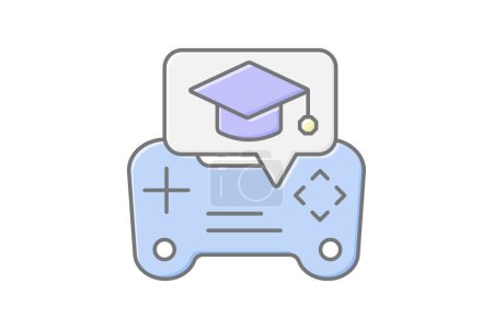 Gamification icon, educational gamification, gamified learning, game-based learning, game design lineal color icon, editable vector icon, pixel perfect, illustrator ai file
