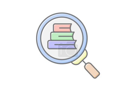 Academic Research icon, scholarly research, scientific research, research studies, research projects lineal color icon, editable vector icon, pixel perfect, illustrator ai file