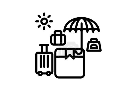 Vacation Packages icon, travel packages, holiday packages, getaway packages, vacation deals line icon, editable vector icon, pixel perfect, illustrator ai file