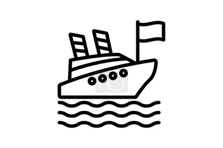 Illustration for Cruise icon, cruises, cruise ship, cruise ships, cruise liner line icon, editable vector icon, pixel perfect, illustrator ai file - Royalty Free Image