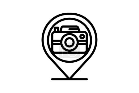 Illustration for Sightseeing icon, sightsee, sightseer, sightseers, tourist attractions line icon, editable vector icon, pixel perfect, illustrator ai file - Royalty Free Image