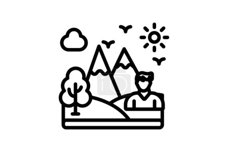Eco-Tourism icon, eco-tourism, sustainable tourism, responsible tourism, green tourism line icon, editable vector icon, pixel perfect, illustrator ai file