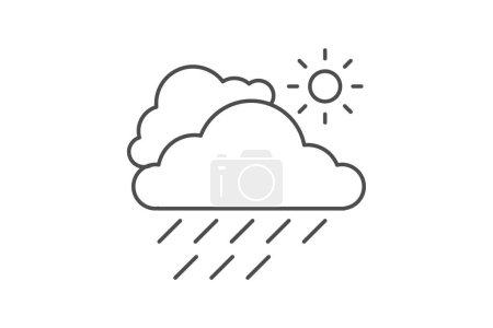 Weather icon, weather conditions, weather forecast, weather report, weather updates thinline icon, editable vector icon, pixel perfect, illustrator ai file
