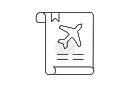 Reisetipps Symbol, Reisetipps, Reisehinweise, Reisetipps, Reiseempfehlungen Thinline-Symbol, editierbare Vektor-Symbol, Pixel perfekt, Illustrator ai-Datei