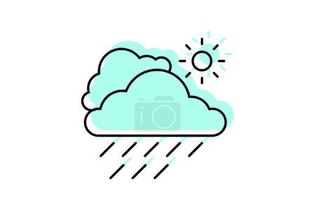 Weather icon, weather conditions, weather forecast, weather report, weather updates color shadow thinline icon, editable vector icon, pixel perfect, illustrator ai file