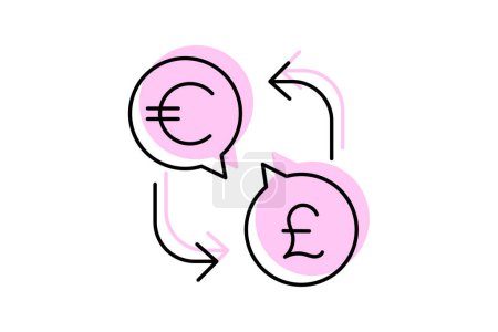 Currency Exchange icon, currency conversion, foreign exchange, money exchange, money conversion color shadow thinline icon, editable vector icon, pixel perfect, illustrator ai file