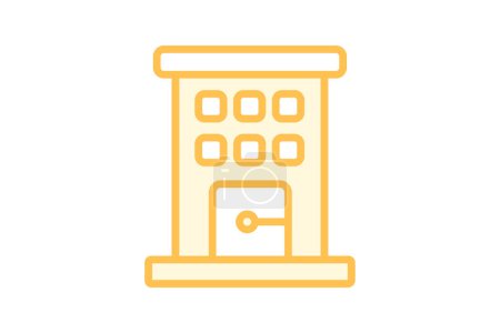 Hotels icon, accommodations, lodging, hotel booking, hotel reservations duotone line icon, editable vector icon, pixel perfect, illustrator ai file