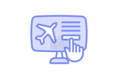 icône de réservation, réservations, réservation de voyage, réservations de voyage, réservation d'hébergement icône de ligne duotone, icône vectorielle modifiable, pixel parfait, illustrateur ai fichier