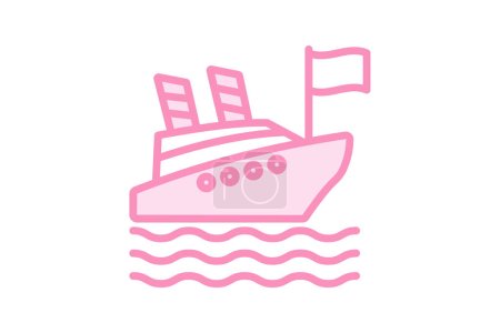 Illustration for Cruise icon, cruises, cruise ship, cruise ships, cruise liner duotone line icon, editable vector icon, pixel perfect, illustrator ai file - Royalty Free Image