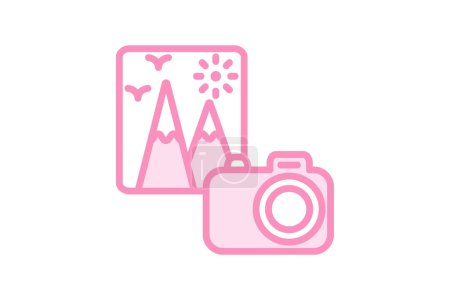 Travel Photography icon, travel photography, travel photos, travel images, travel pictures duotone line icon, editable vector icon, pixel perfect, illustrator ai file