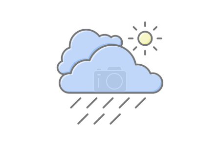 Weather icon, weather conditions, weather forecast, weather report, weather updates lineal color icon, editable vector icon, pixel perfect, illustrator ai file