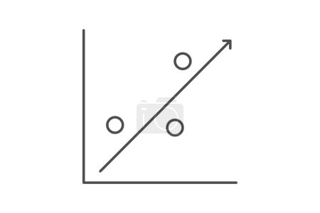 Streudiagramm-Symbol, Streudiagramm, Streudiagramm, Streudiagramm-Thinline-Symbol, editierbares Vektorsymbol, Pixel perfekt, Illustrator ai-Datei