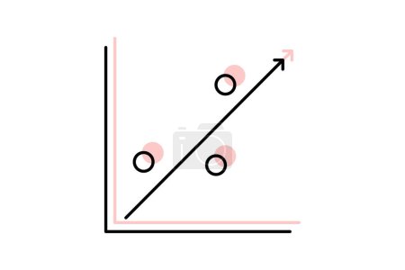 Streudiagramm-Symbol, Streudiagramm, Streudiagramm, Streudiagramm Farbe Schatten Thinline-Symbol, editierbares Vektorsymbol, Pixel perfekt, Illustrator ai-Datei