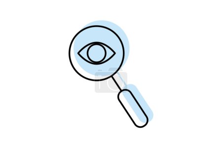 Illustration for Vision icon, visions, foresight, perspective, outlook color shadow thinline icon, editable vector icon, pixel perfect, illustrator ai file - Royalty Free Image