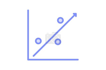 Streudiagramm-Symbol, Streudiagramm, Streudiagramm, Streudiagramm-Duoton-Liniensymbol, editierbares Vektorsymbol, Pixel perfekt, Illustrator ai-Datei