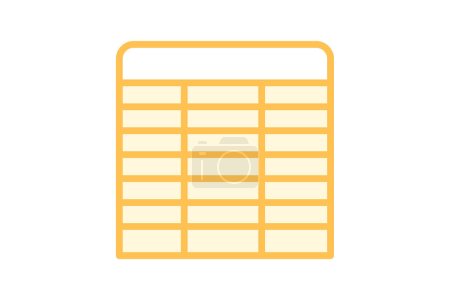 Illustration for Table icon, tables, data table, data tables, tabular format duotone line icon, editable vector icon, pixel perfect, illustrator ai file - Royalty Free Image