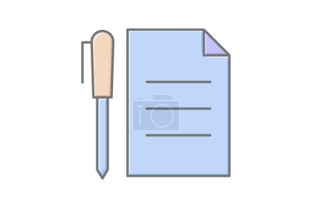 Berichtssymbol, Berichte, Analysen, Befunde, Zusammenfassung lineares Farbsymbol, editierbares Vektorsymbol, Pixel perfekt, Illustrator ai-Datei