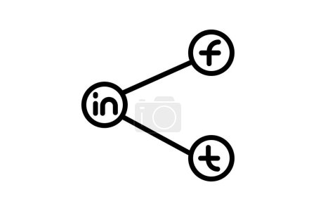 Icono de Social Media Iconos, iconset, símbolos, plataforma, icono de línea web, icono de vector editable, pixel perfect, illustrator ai file