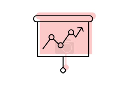 Analytics icon, analysis, metric, insight, tracking color shadow thinline icon, editable vector icon, pixel perfect, illustrator ai file