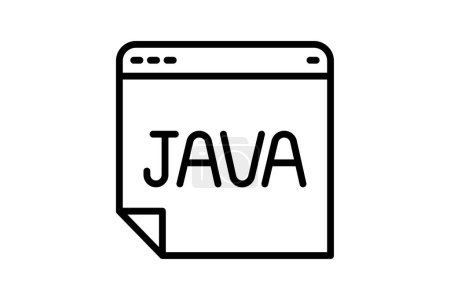 Java-Symbol, Programmierung, Sprache, Entwicklung, objektorientiertes Liniensymbol, editierbares Vektorsymbol, Pixel perfekt, Illustrator ai-Datei