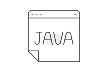 Java icon, programming, language, development, object-oriented thinline icon, editable vector icon, pixel perfect, illustrator ai file