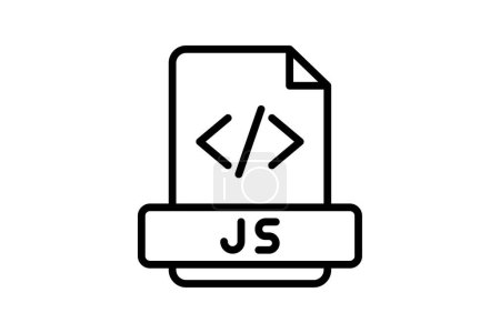 icono de JavaScript, js, web, programación, icono de línea de idioma, icono de vector editable, píxel perfecto, archivo ai ilustrador