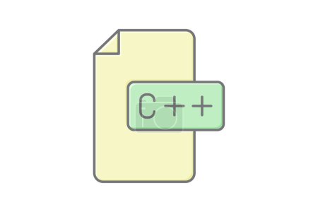 C Plus Plus Language-Symbol, Programmierung, Sprache, Entwicklung, cplusplus lineares Farbsymbol, editierbares Vektorsymbol, Pixel perfekt, Illustrator ai-Datei