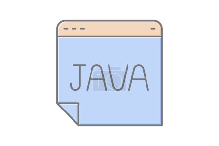 Java-Symbol, Programmierung, Sprache, Entwicklung, objektorientiertes lineares Farbsymbol, editierbares Vektorsymbol, Pixel perfekt, Illustrator ai-Datei