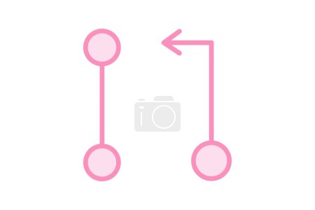 Illustration for Git icon, version, control, distributed, source duotone line icon, editable vector icon, pixel perfect, illustrator ai file - Royalty Free Image
