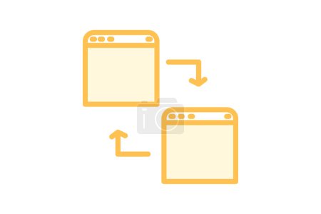 Illustration for Cross-Browser Compatibility icon, compatibility, web, development, support duotone line icon, editable vector icon, pixel perfect, illustrator ai file - Royalty Free Image
