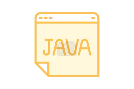 Java-Symbol, Programmierung, Sprache, Entwicklung, objektorientiertes Duotonzeilensymbol, editierbares Vektorsymbol, Pixel perfekt, Illustrator ai-Datei