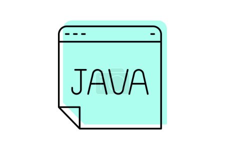 Java-Symbol, Programmierung, Sprache, Entwicklung, objektorientiertes Farbschatten-Thinline-Symbol, editierbares Vektorsymbol, Pixel perfekt, Illustrator ai-Datei