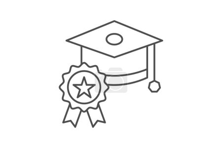 Academic Excellence icon, excellence, learning, adventure, study thinline icon, editable vector icon, pixel perfect, illustrator ai file