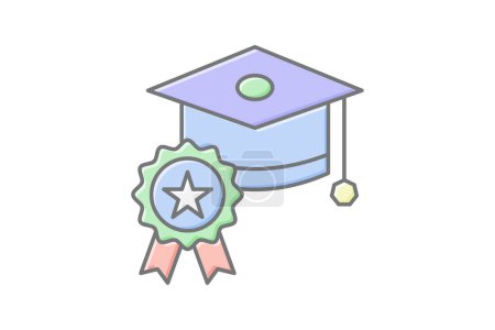 Academic Excellence icon, excellence, learning, adventure, study lineal color icon, editable vector icon, pixel perfect, illustrator ai file
