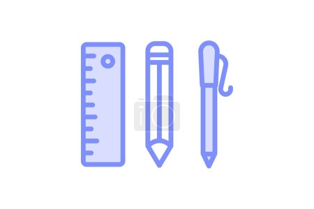Education Tools icon, tools, resources, technology, aids duotone line icon, editable vector icon, pixel perfect, illustrator ai file
