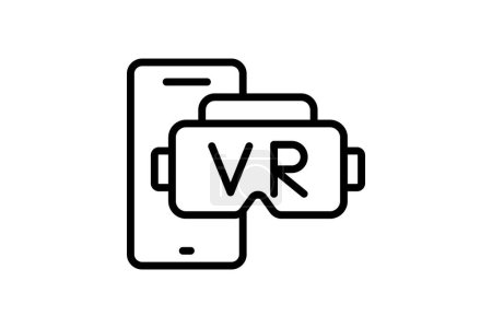 Virtual Reality Icône de lunettes, réalité, lunettes, vr, icône de ligne de lunettes, icône vectorielle modifiable, pixel parfait, fichier ai illustrateur