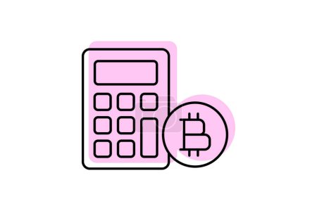 Illustration for Crypto Investment Fund icon, investment, fund, cryptocurrency, digital color shadow thinline icon, editable vector icon, pixel perfect, illustrator ai file - Royalty Free Image
