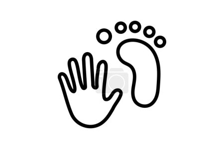 Handprint and Footprint icon, footprint, print, hand, foot line icon, editable vector icon, pixel perfect, illustrator ai file
