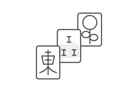 Mahjong Tiles icon, tiles, game, chinese, play thinline icon, editable vector icon, pixel perfect, illustrator ai file
